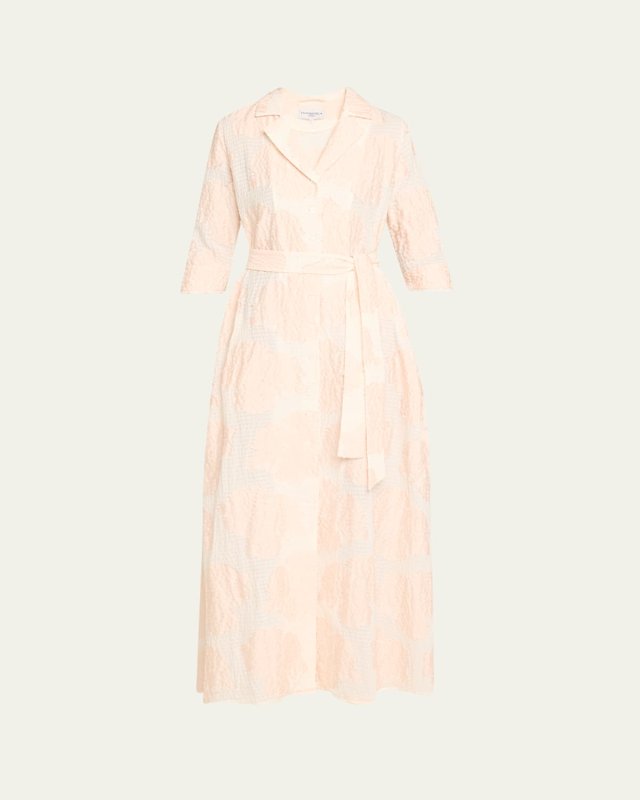 Molly Applique Seersucker Maxi Shirtdress